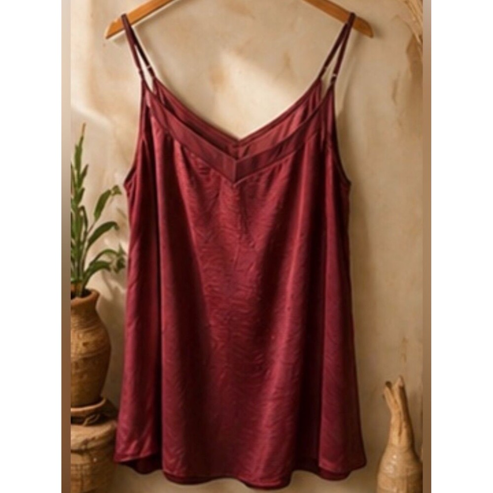 Apt. 9‎ Women’s Burgundy Wine Satin Camisole Tank Top Size Small
